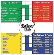 Big Bang Italian Cafe menu 1