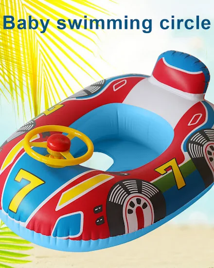 Baby Cartoon Swim Ring Float Pool Swimming Toddler Swim F... - 2