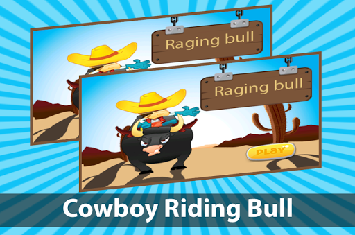 Raging bull cowboy