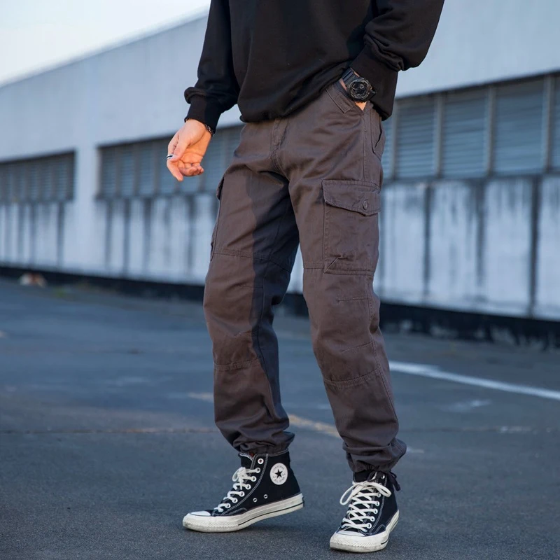 Pantalon de travail homme printemps et automne, coupe ample et droite, confortable et résistant pour toutes activités.