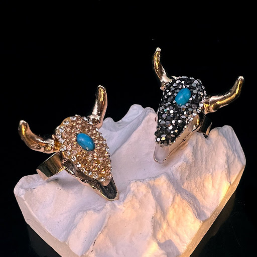 Title 2, European and American Turquoise Gold-plated Rin...