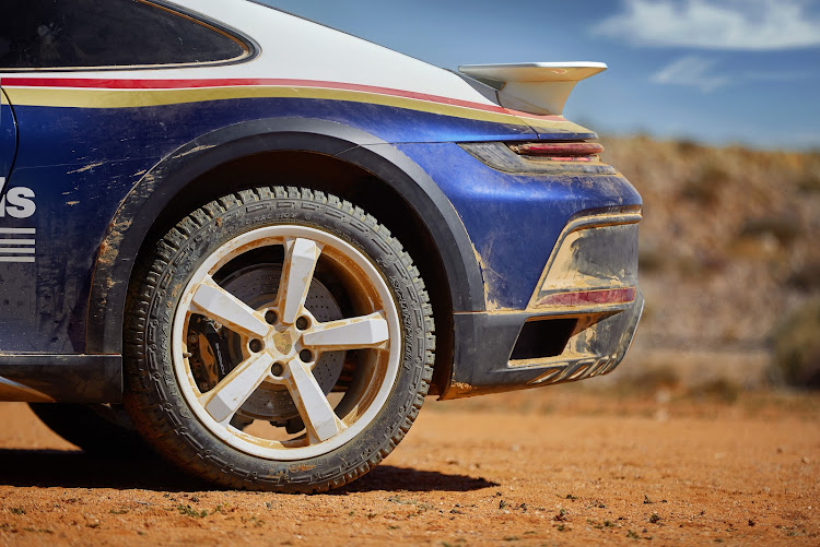 Chunky tyres and a raised ride height make this Porsche a proper dirt dueller. Picture: SUPPLIED