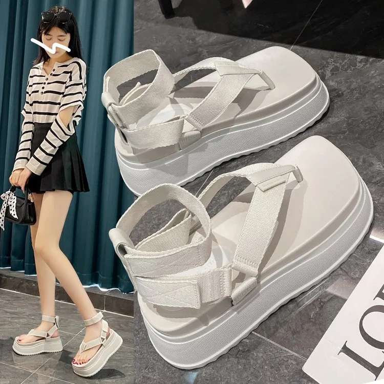 Title 2, Verhoogde Platform Romeinse Slippers Teenslippe...