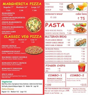 Romano's Pizza menu 