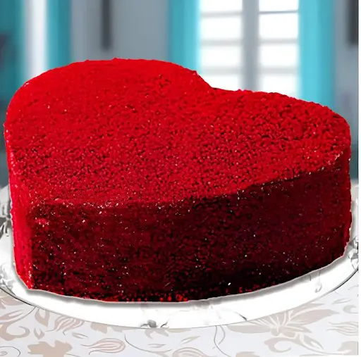 Red Velvet Heart Shape Cake [500 Gms]