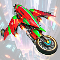 Light Bike Race Flying Stunts