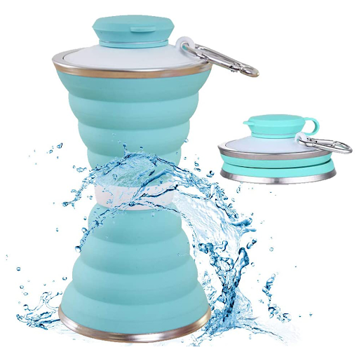 Title 1, 500ML Foldable Silicone Water Bottle Cup Leak P...