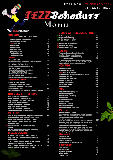 Tezz Bahadurr menu 