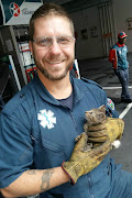 Life Response's Leon Fourie with the little furry bundle  he rescued from a car engine compartment on Tuesday.