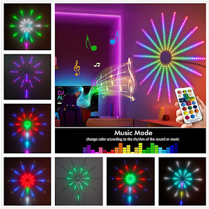 Lumini LED tip artificii inteligente, RGB, muzica, telecomanda