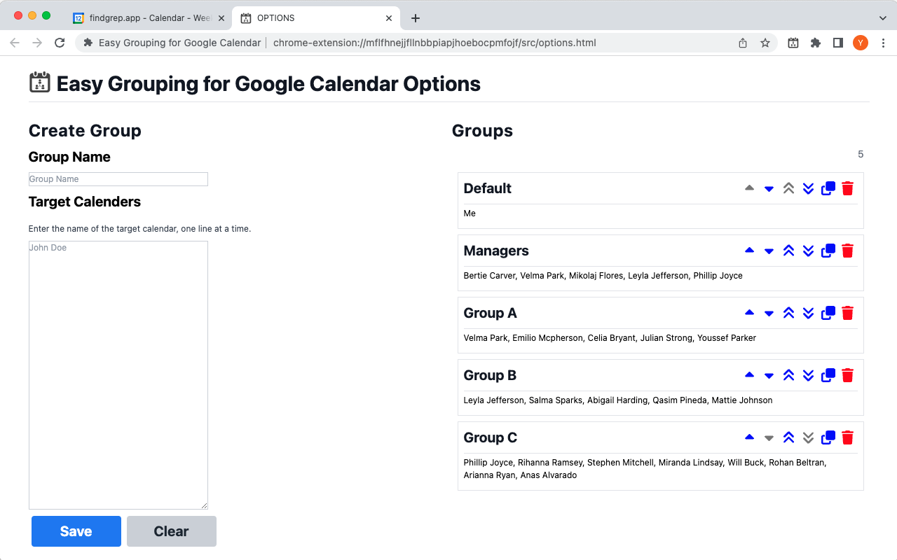 Easy Grouping for Google Calendar Preview image 2