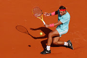 Rafael Nadal in action during his fourth round match against Sebastian Korda.