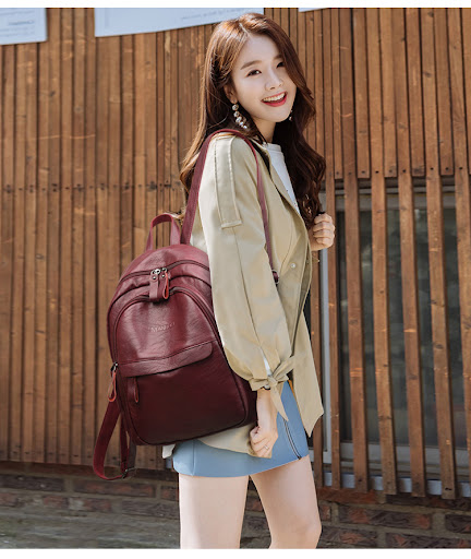Title 6, Versatile soft leather bag, a simple fashion ba...