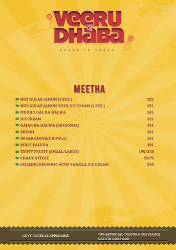 Garam Dharam menu 