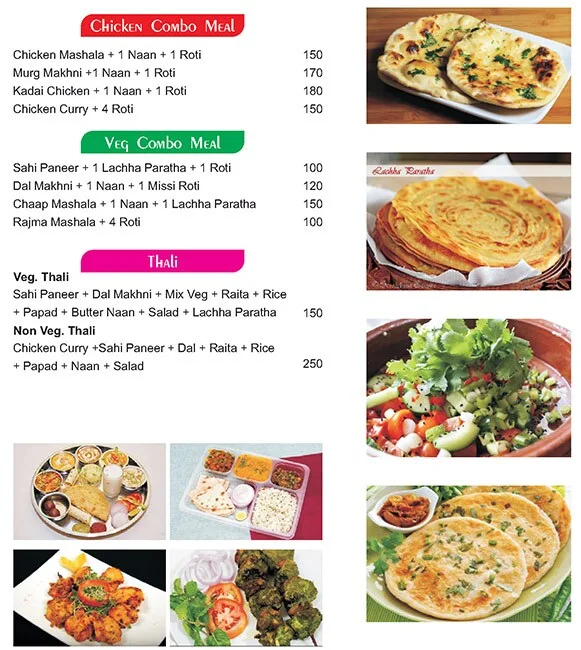 Desi Firang menu 