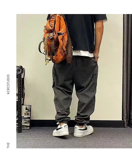 Title 6, Mens Overalls Spring and Autumn Black Casual H...