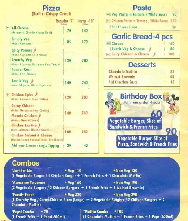 Baked Buns menu 