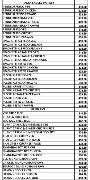 West India Bar & Kitchen menu 