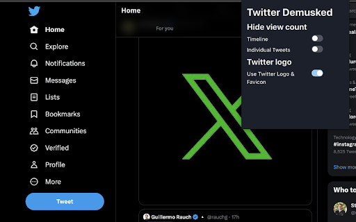 Twitter demusked: Remove analytics view count