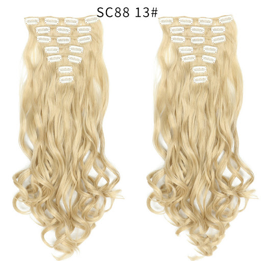Title 16, Clip Inhair16 Card Long Curly Wig Patch instant...