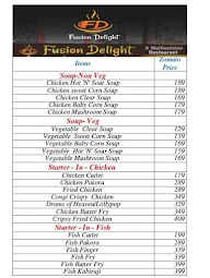 Fusion Delight Restaurant menu 3