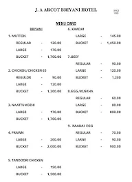 Ja Arcot Biryani Hotel menu 3