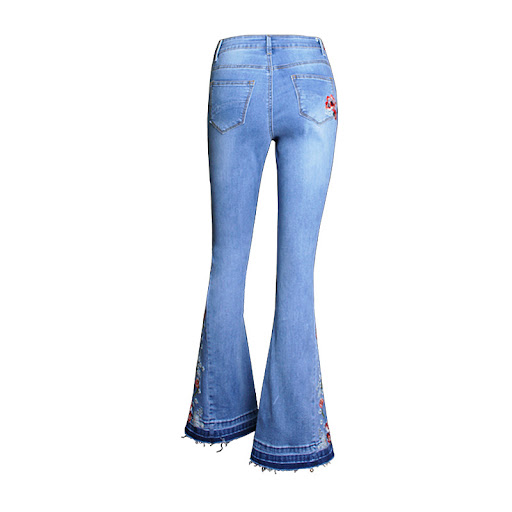 Title 5, Womens Embroidered Denim Flare Pants. Stylish ...