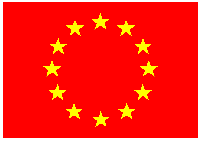 Europaflagge in rot.