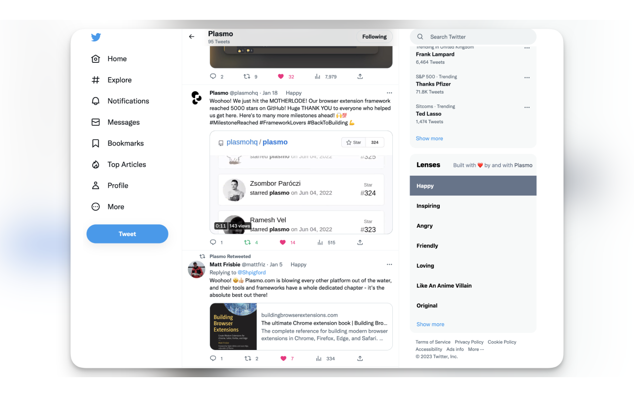 Lenses: AI-Augmented Twitter Timeline Preview image 1