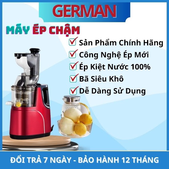 Máy Ép Chậm Tự Động Ép Rau Củ Qủa Trái Cây Làm Kem Đa Năng Chính Hãng Bảo Hành 12 Tháng