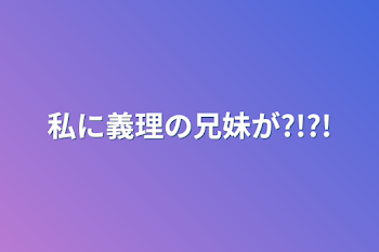 私に義理の兄妹が?!?!