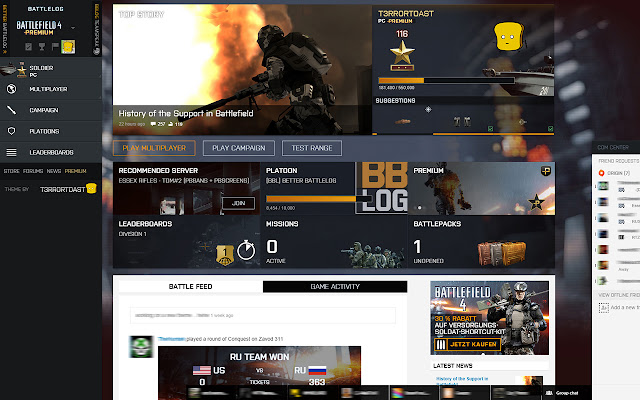 Battlelog 2.0 Theme chrome extension