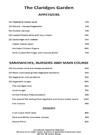 The Claridges Garden -The Claridges menu 1
