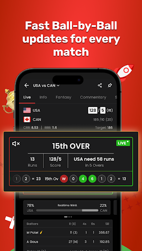 Screenshot CricRocket: Live Cricket Score