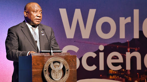 President Cyril Ramaphosa delivered the keynote address at the opening session of the 2022 World Science Forum. (Image source: Presidency)