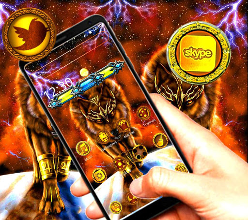 Golden Black Wolf Launcher Theme ?