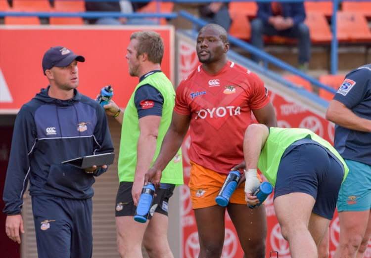 Drinks break during the Toyota Cheetahs training session and press conference at Toyota Stadium on July 12, 2017 in Bloemfontein, South Africa.