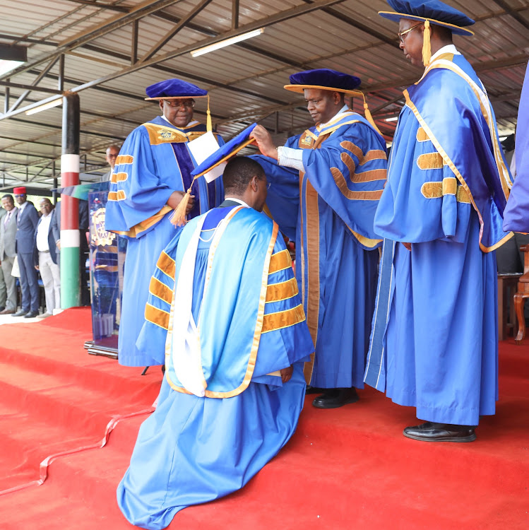 National Assembly Speaker Moses Wetangula being awarded an honorary degree of Doctorate in Humane Letters on March 3,2023.