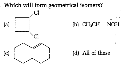 (1) Geometrical isomerism