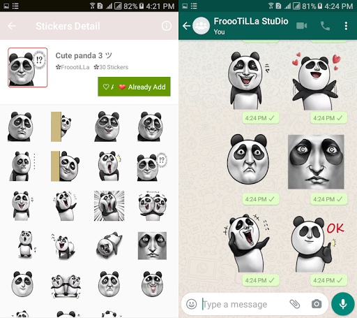 ?Cute Panda Stickers  - WAStickerApps?