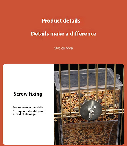 Title 4, Transparent automatic plug-in bird food contain...