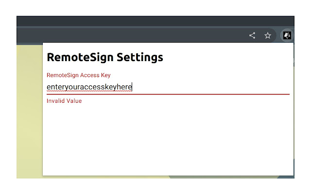 RemoteSign chrome extension