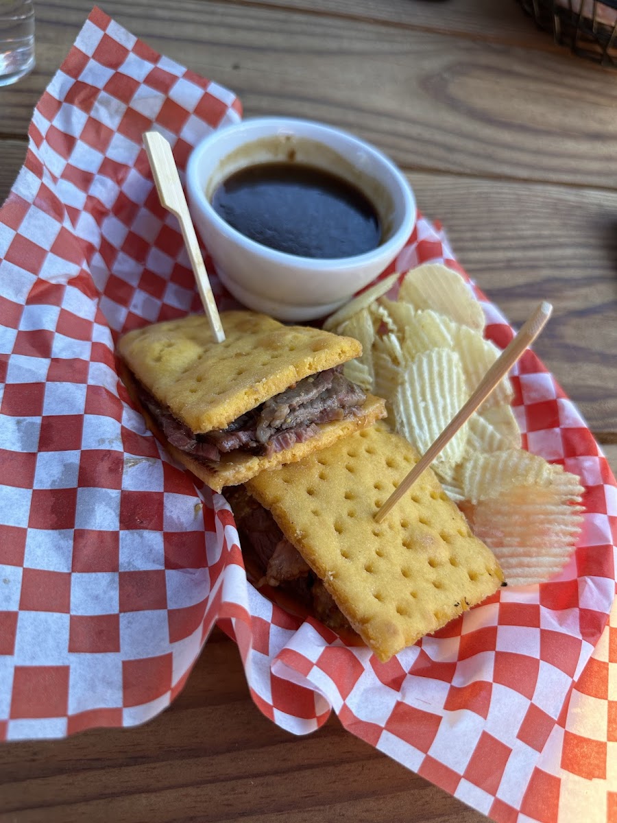 Smoked beef brisket with rosemary au jus (July2023)