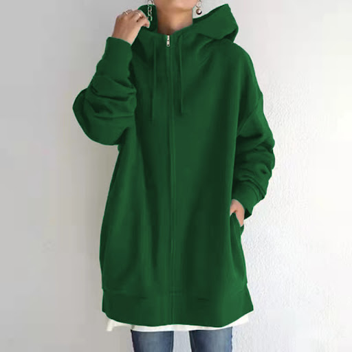 Title 2, Womens Zipper Hooded Long Plus Fleece Sweatshi...