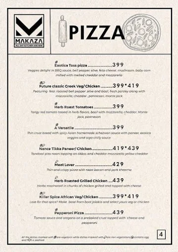 Makaza menu 