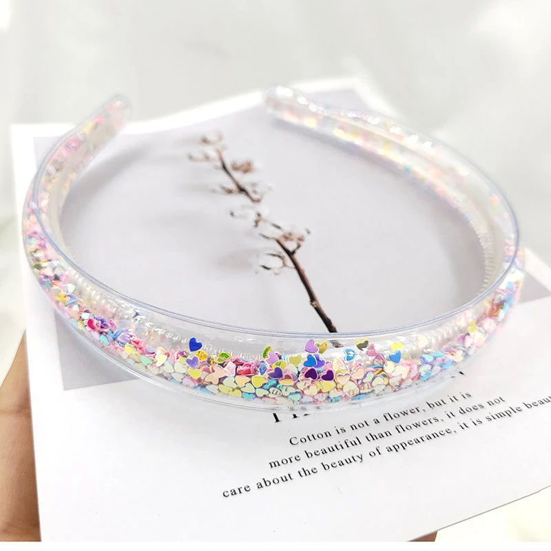 Quicksand Kinder Transparante PVC Sequin Haarband, Kinder Haaraccessoires, een sprankelend en leuk accessoire.
