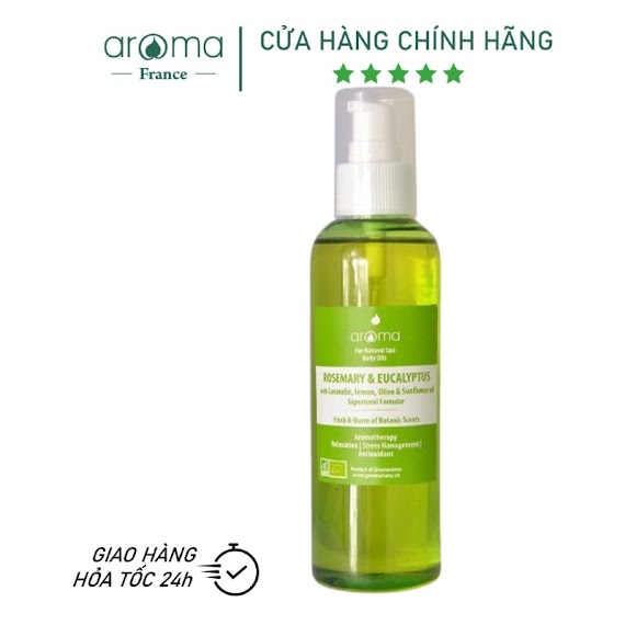 Tinh Dầu Massage Body Aroma Thiên Nhiên 100Ml Hương Thảo & Khuynh Diệp - Rosemary & Eucalyptus Body Oil Spa