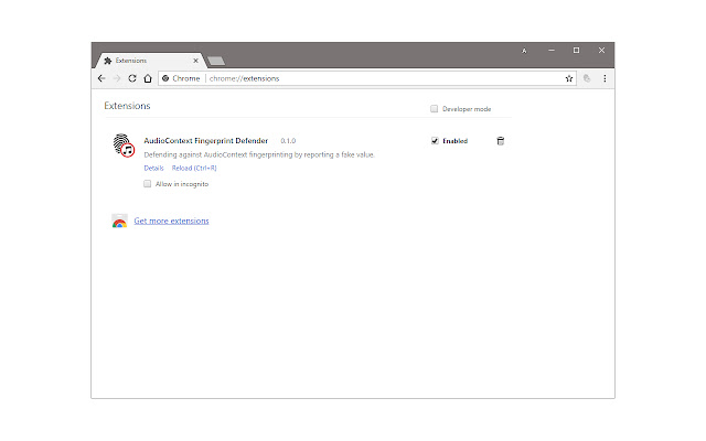 AudioContext Fingerprint Defender chrome extension