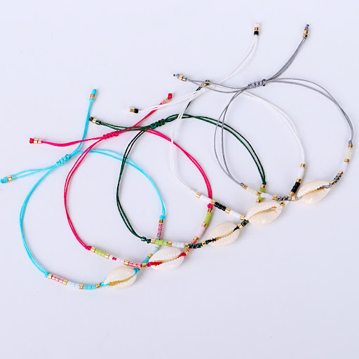 Title 8, Womens Fashion Shell Bead Woven Bracelet, a st...