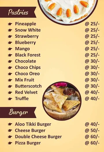 Cakelicious Bakers & Cafe menu 